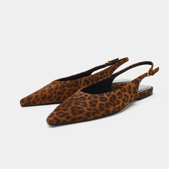 Zara Shoes - New w/ Tags Zara Leopard Slingback Flats size 9 / 40